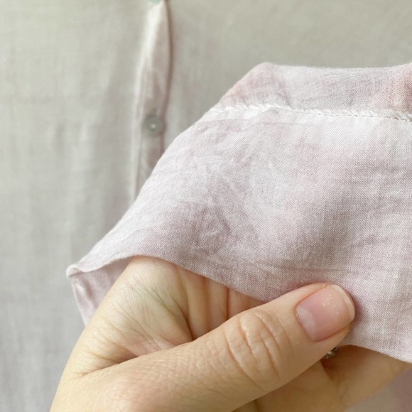 YOUNG FABULOUS & BROKE Women's Pink Russo Button Front Ruffle Sleeve Blouse sz S - Picture 6 of 8